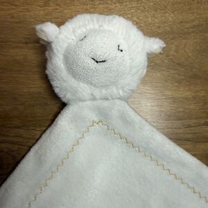 Pottery Barn Kids Lamb Lovey Thumbie Flat Square Baby Nursery Plush Toy Security